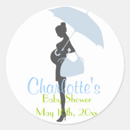 Blauw Silhouet Baby shower Stickers