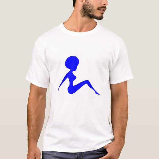 blauw silhouet t-shirt (Voorkant)