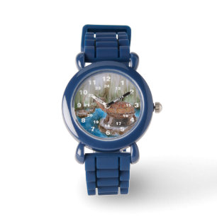 Blauw siliconen horloge