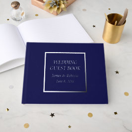 Blauw Simpele Gestileerde Lettertrouwdag Gastenboek