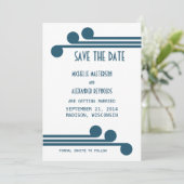 Blauw Simple Deco Chic Save the Date Uitnodiging (Staand voorkant)