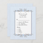 Blauw Simplicity RSVP met Entree Lijst (Voorkant / Achterkant)