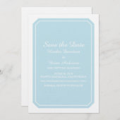 Blauw Simply Elegant Save the Date Uitnodiging (Voorkant / Achterkant)