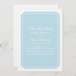 Blauw Simply Elegant Save the Date Uitnodiging