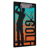 Blauw Sinaasappel Abstracte kunst Golf Klembord (Rechts)