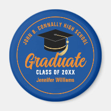 Blauw Sinaasappel Afstuderen Custom 2025 Graduatio