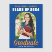 Blauw Sinaasappel Afstuderen Foto 2025 Afstuderen  (Voorkant)