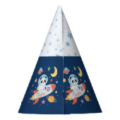 blauw-sinaasappel Astronaut Panda – Ruimte Thema v Feesthoedjes (Achterkant)