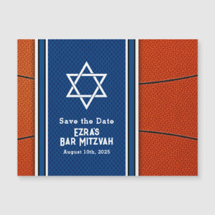Blauw Sinaasappel Basketbal Bar Mitzvah Opslagdatu