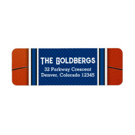 Blauw Sinaasappel Basketbal Bar Mitzvah Retouradre Etiket