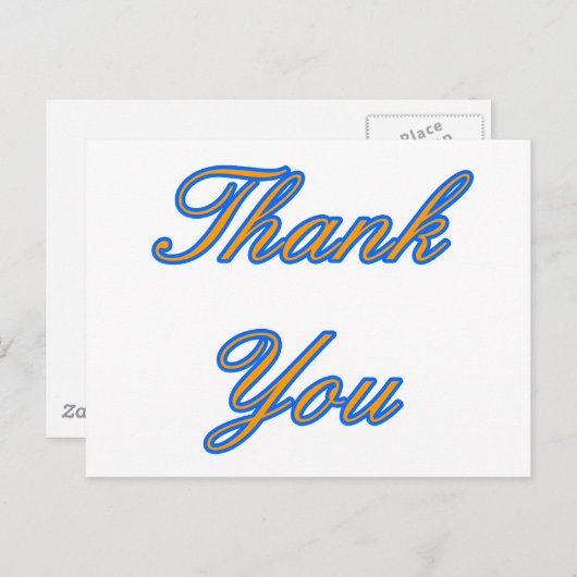 Blauw Sinaasappel Bedankt Ontwerp het MUSEUM Zazzl Briefkaart (Voorkant / Achterkant)