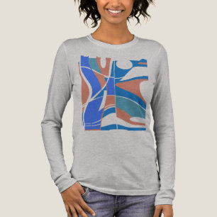 Blauw Sinaasappel Blauwgroen Draaiende Geometrisch Tri-Blend Shirt