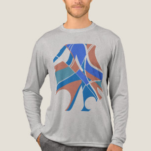 Blauw Sinaasappel Blauwgroen Medley Draaiende Vorm Tri-Blend Shirt