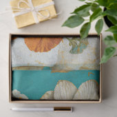  Blauw Sinaasappel Bloemen Decoupage Tissuepapier (Geschenk)