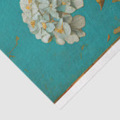  Blauw Sinaasappel Bloemen Decoupage Tissuepapier (Detail)