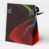 Blauw Sinaasappel Bloemen Modern Abstract Kunstpat Bedankdoosjes (Achterkant)