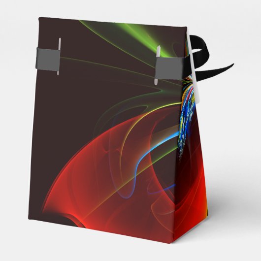 Blauw Sinaasappel Bloemen Modern Abstract Kunstpat Bedankdoosjes (Achterkant)