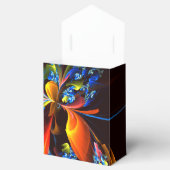 Blauw Sinaasappel Bloemen Modern Abstract Kunstpat Bedankdoosjes (Geopend)