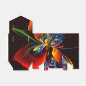 Blauw Sinaasappel Bloemen Modern Abstract Kunstpat Bedankdoosjes (Uitgevouwen)