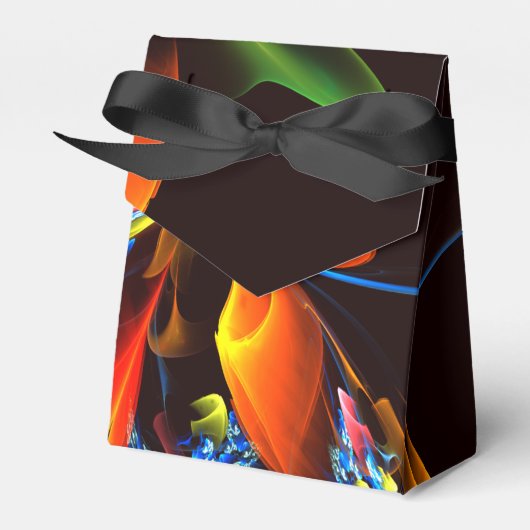 Blauw Sinaasappel Bloemen Modern Abstract Kunstpat Bedankdoosjes (Voorkant Zijde)