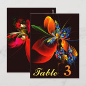 Blauw Sinaasappel Bloemen Modern Abstract Kunstpat Briefkaart (Voorkant / Achterkant)