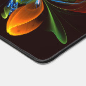 Blauw Sinaasappel Bloemen Modern Abstract Kunstpat Bureaumat (Hoek)