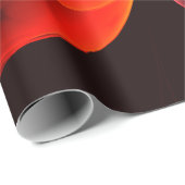 Blauw Sinaasappel Bloemen Modern Abstract Kunstpat Cadeaupapier (Rol Hoek)