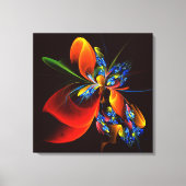 Blauw Sinaasappel Bloemen Modern Abstract Kunstpat Canvas Afdruk (Voorkant)
