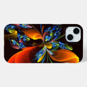Blauw Sinaasappel Bloemen Modern Abstract Kunstpat Case-Mate iPhone Case (Achterkant (horizontaal))