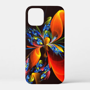 Blauw Sinaasappel Bloemen Modern Abstract Kunstpat Case-Mate iPhone Case