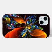 Blauw Sinaasappel Bloemen Modern Abstract Kunstpat Case-Mate iPhone Case (Achterkant (horizontaal))
