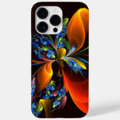 Blauw Sinaasappel Bloemen Modern Abstract Kunstpat Case-Mate iPhone Case (Achterkant)