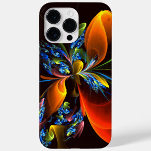 Blauw Sinaasappel Bloemen Modern Abstract Kunstpat Case-Mate iPhone 14 Pro Max Hoesje