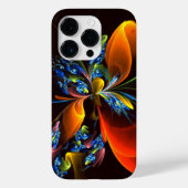 Blauw Sinaasappel Bloemen Modern Abstract Kunstpat Case-Mate iPhone Case (Achterkant)