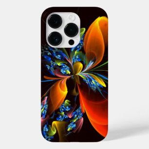 Blauw Sinaasappel Bloemen Modern Abstract Kunstpat Case-Mate iPhone 14 Pro Hoesje