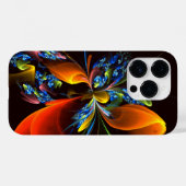 Blauw Sinaasappel Bloemen Modern Abstract Kunstpat Case-Mate iPhone Case (Achterkant (horizontaal))