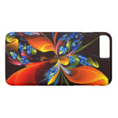 Blauw Sinaasappel Bloemen Modern Abstract Kunstpat Case-Mate iPhone Case (Achterkant (Horizontaal))
