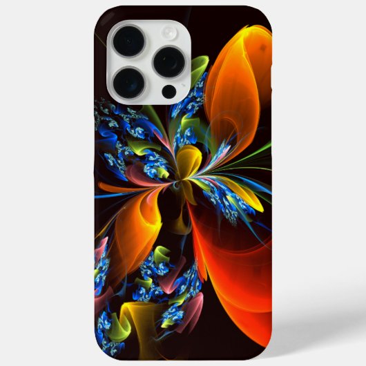 Blauw Sinaasappel Bloemen Modern Abstract Kunstpat Case-Mate iPhone Case (Achterkant)