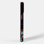 Blauw Sinaasappel Bloemen Modern Abstract Kunstpat Case-Mate iPhone Case (Achterkant / Rechts)