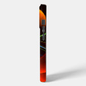 Blauw Sinaasappel Bloemen Modern Abstract Kunstpat Case-Mate iPhone Case (Achterkant / Links)