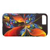Blauw Sinaasappel Bloemen Modern Abstract Kunstpat Case-Mate iPhone Case (Achterkant (Horizontaal))