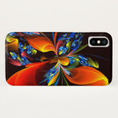 Blauw Sinaasappel Bloemen Modern Abstract Kunstpat Case-Mate iPhone Case (Achterkant (horizontaal))
