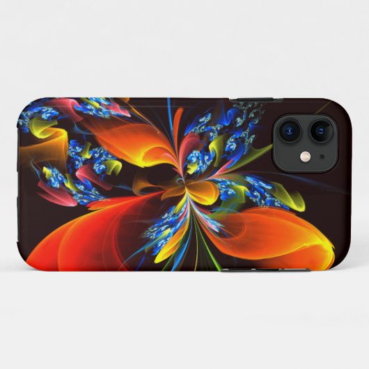 Blauw Sinaasappel Bloemen Modern Abstract Kunstpat Case-Mate iPhone Case (Achterkant (horizontaal))