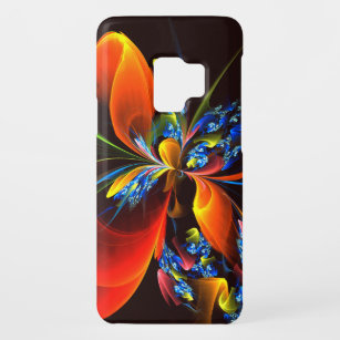 Blauw Sinaasappel Bloemen Modern Abstract Kunstpat Case-Mate Samsung Galaxy S9 Hoesje