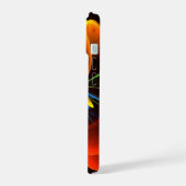 Blauw Sinaasappel Bloemen Modern Abstract Kunstpat iPhone 15 Case (Linkerkant)