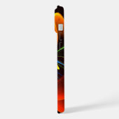 Blauw Sinaasappel Bloemen Modern Abstract Kunstpat iPhone Hoesje (Linkerkant)