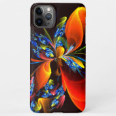 Blauw Sinaasappel Bloemen Modern Abstract Kunstpat iPhone Hoesje (Achterkant)