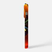 Blauw Sinaasappel Bloemen Modern Abstract Kunstpat iPhone Hoesje (Linkerkant)