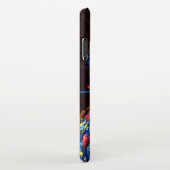 Blauw Sinaasappel Bloemen Modern Abstract Kunstpat iPhone Hoesje (Rechterkant)