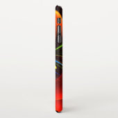 Blauw Sinaasappel Bloemen Modern Abstract Kunstpat iPhone Hoesje (Linkerkant)